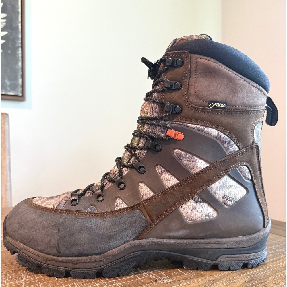 Cabelas Mens Gore-Tex Primaloft 400g Camo Hunting Boots Vibram Brown 14M 14 Cold